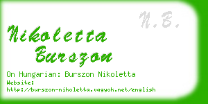 nikoletta burszon business card